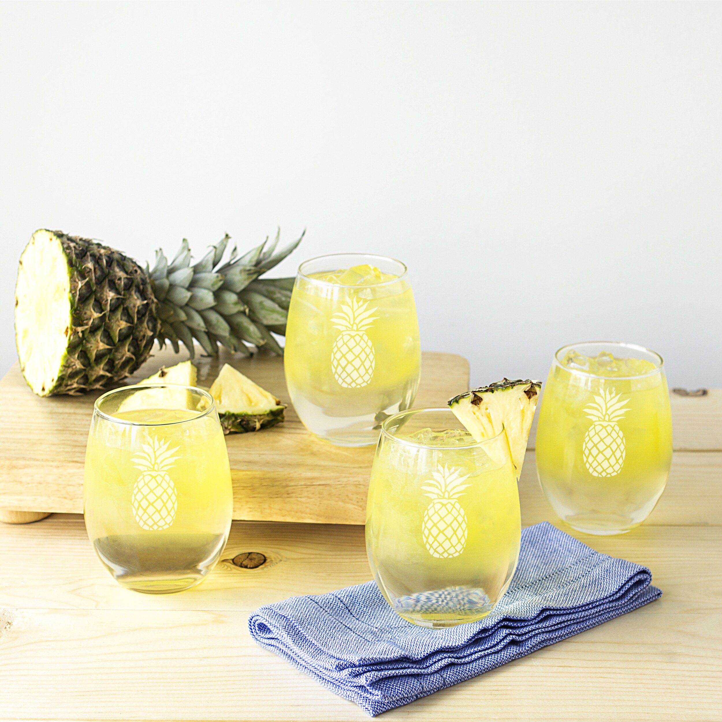 Lattice Stemless Wine Glass (Set of 4) – Pineapples Palms Too