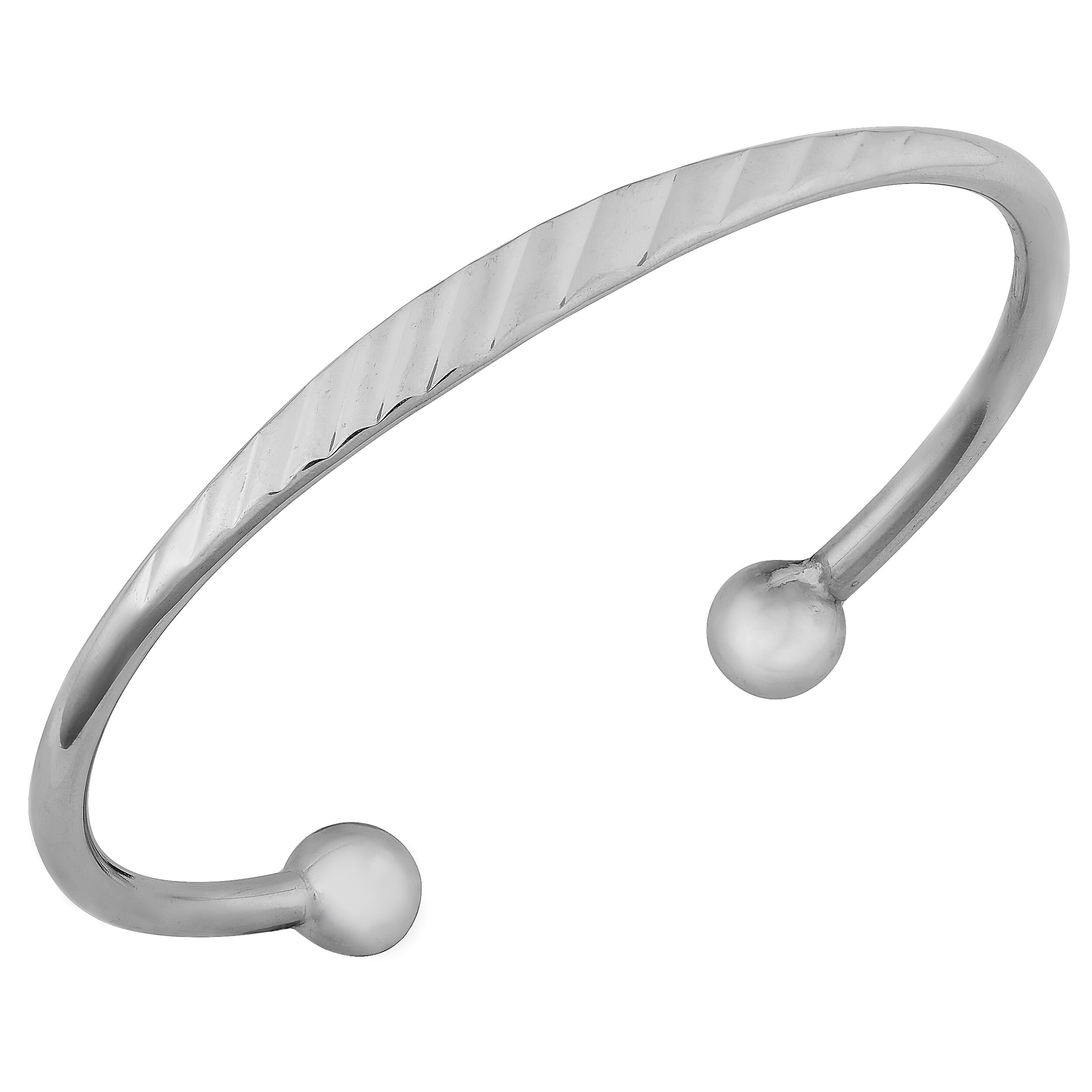 Sterling Silver Rhodium-Plated Open Mesh Bracelet