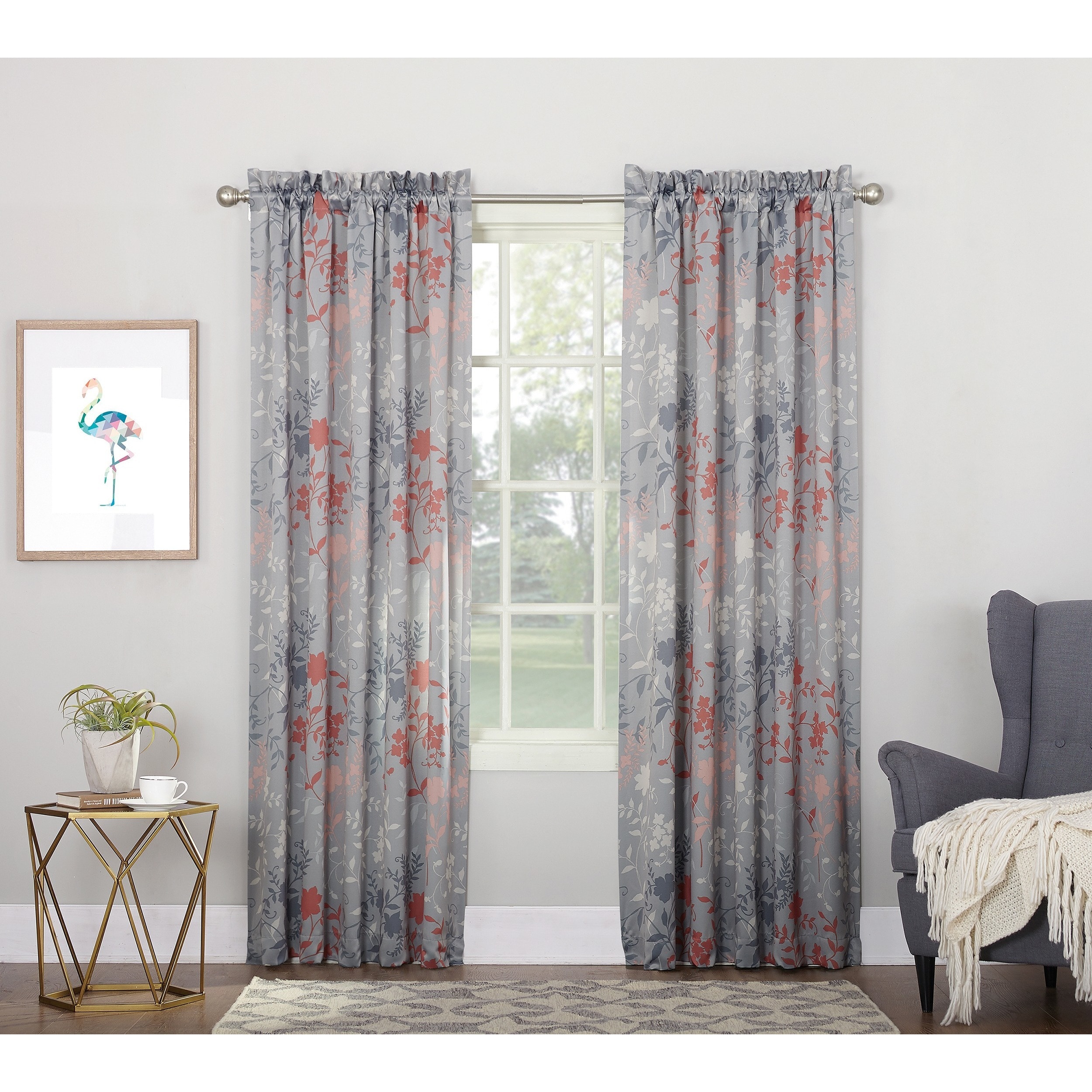 Sun Zero Andy Rod Pocket Room Darkening Curtain Panel, Single Panel