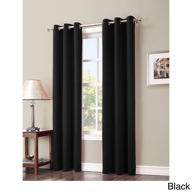 Sun Zero Hayden Energy Saving Blackout Grommet Curtain Panel, Single Panel - 40 x 84 - Black
