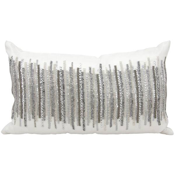 Shop Kathy Ireland Heart Beat Silver Throw Pillow 12 Inch X 20