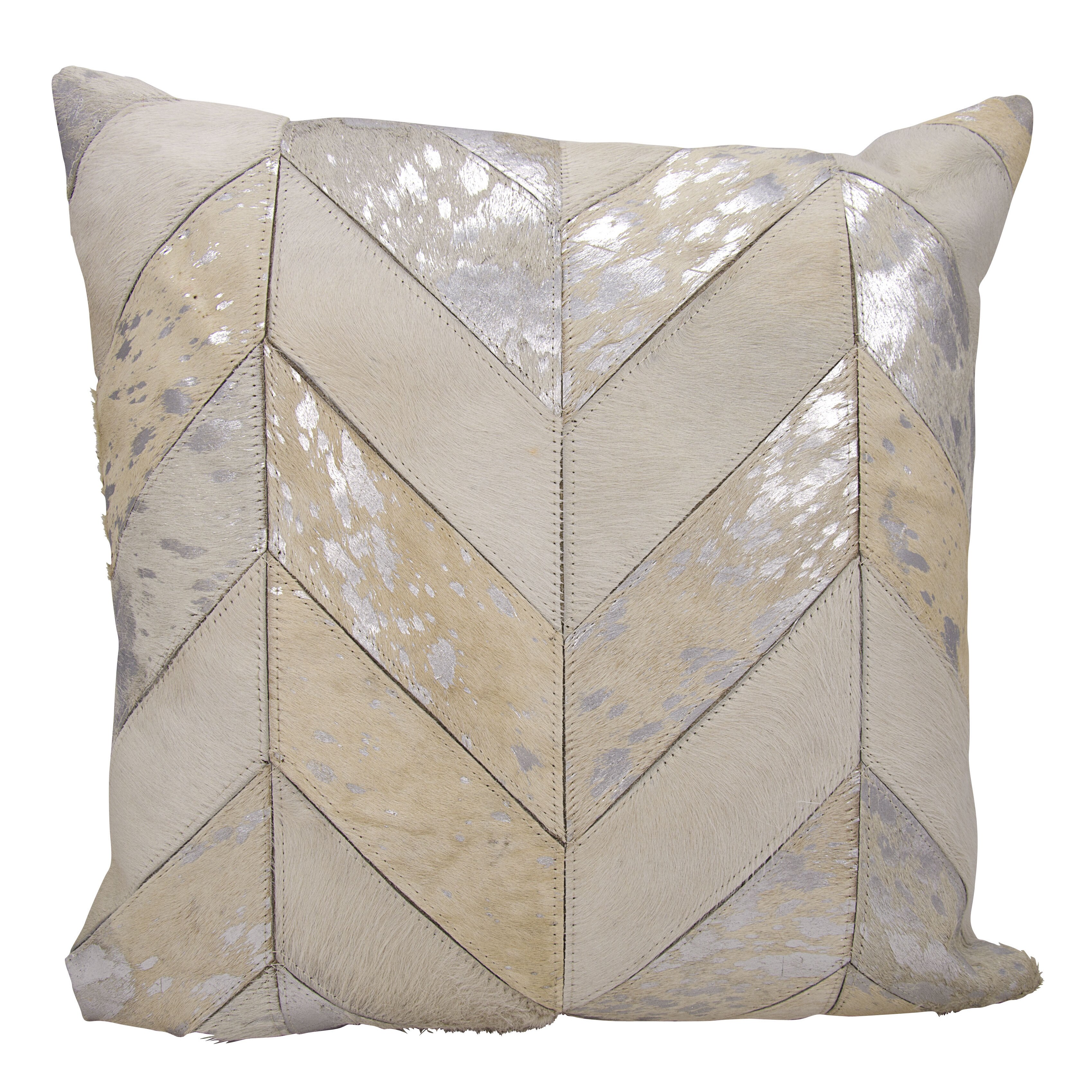 Shop kathy ireland Metallic Chevron White/Silver Throw Pillow (20inch