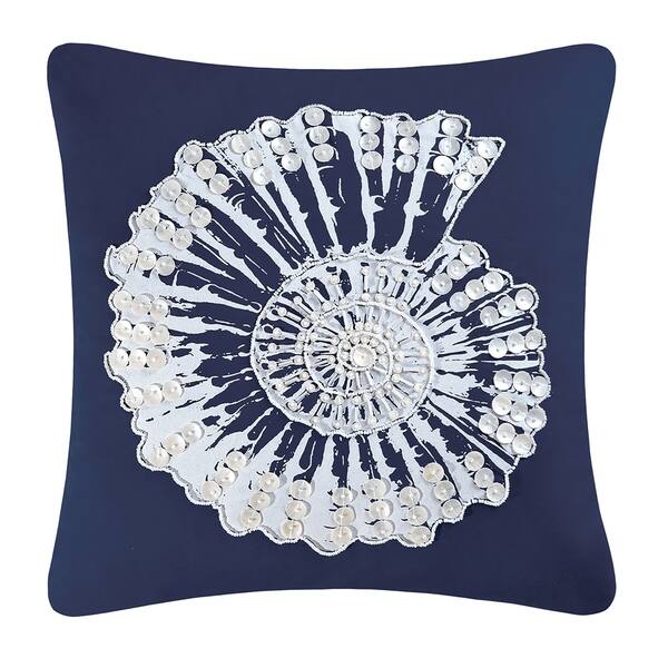 slide 1 of 1, Nautilus Shell Shell Embellished 18 Inch Throw Decorative Accent Throw Pillow