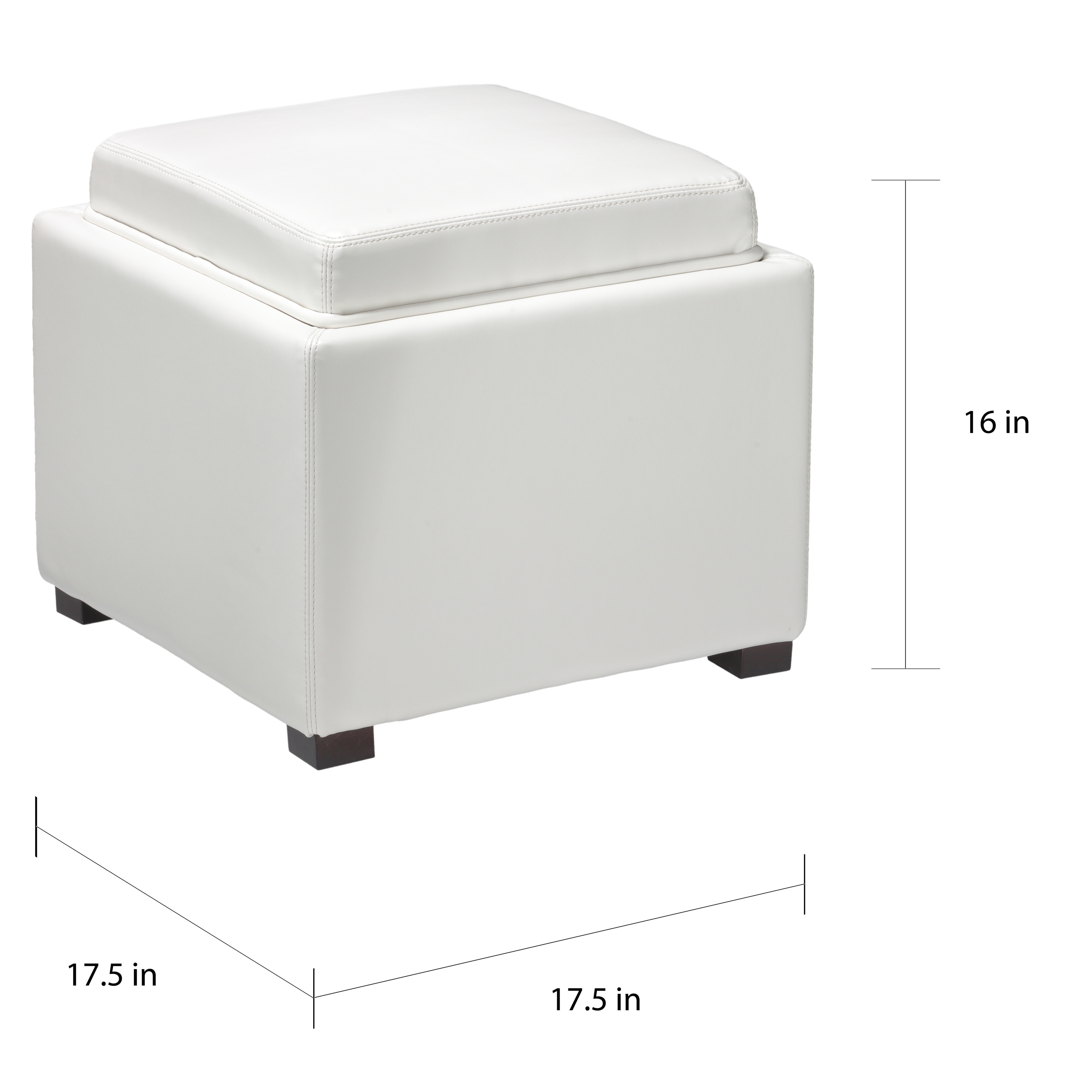 white ottoman with tray