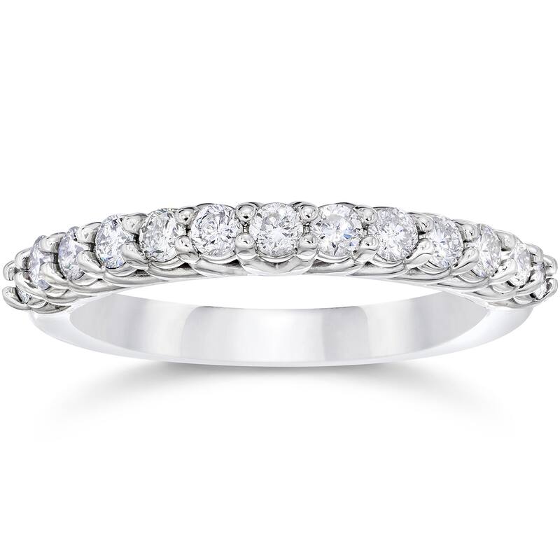 10k White Gold 5/8ct TDW Diamond Wedding Ring - Size 6