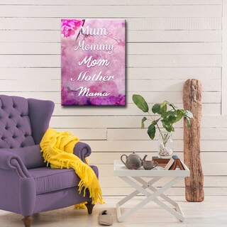 Mum, Mommy, Mom, Mother, Mama' Wrapped Canvas Wall Art