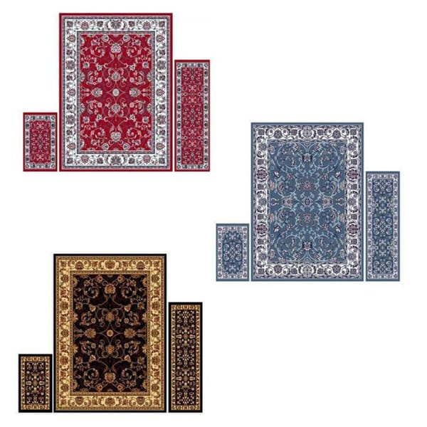 Home Dynamix Ariana Collection Traditional 3-Piece Area Rug (4'11"x6'11", 1'8"x4'11", 1'8"x2'8") - 5' x 7'