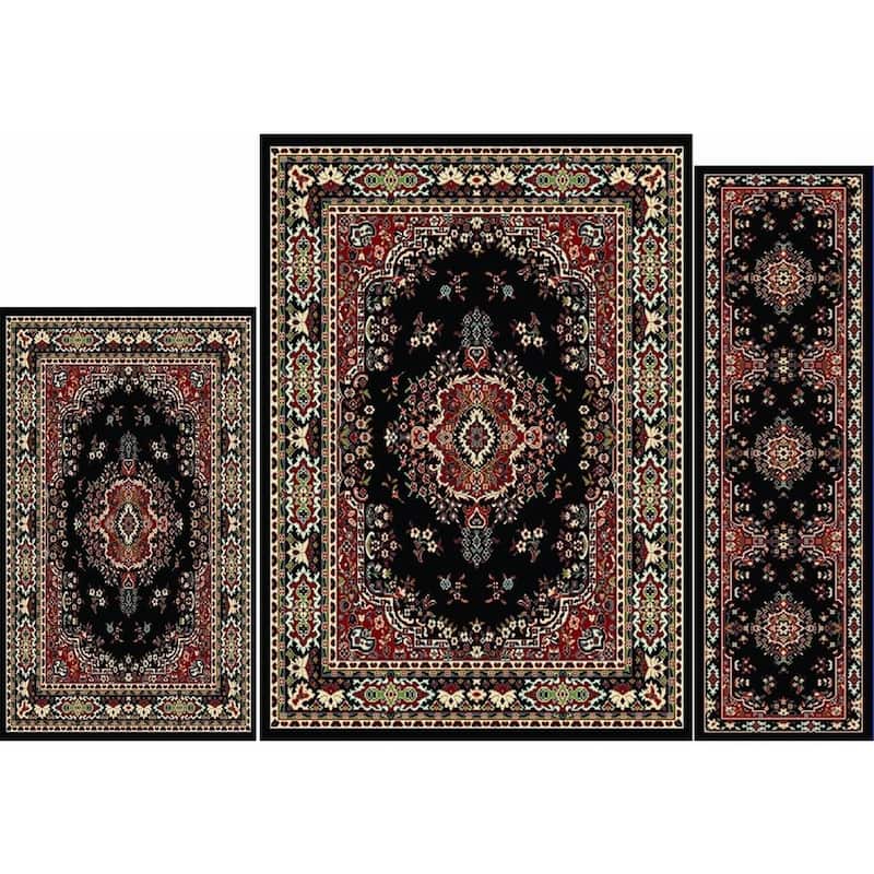 Home Dynamix Ariana Collection Traditional 3-Piece Area Rug (4'11"x6'11", 1'8"x4'11", 1'8"x2'8")