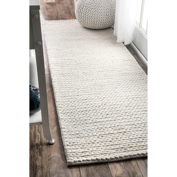 Shop nuLOOM Handmade Casual Braided Wool Offwhite Runner Rug (2'6 x 8