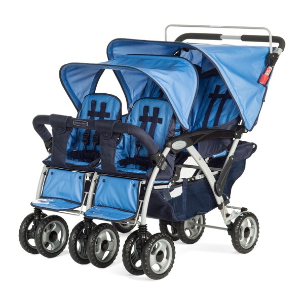 Child Craft Sport Blue Nylon Quad Multi-child Stroller
