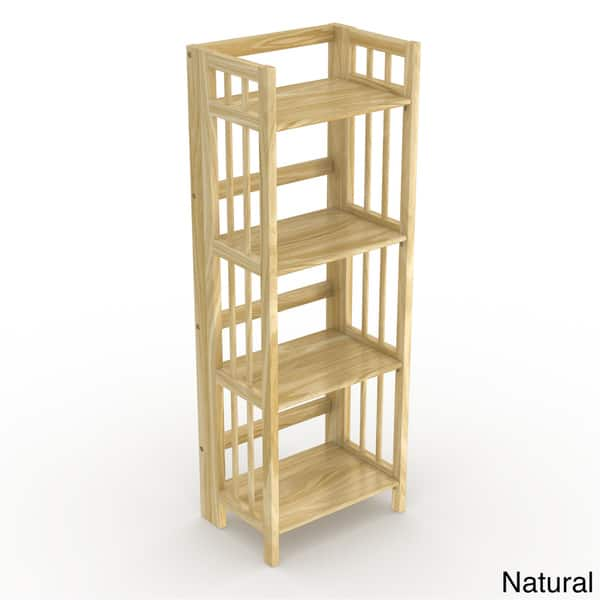 Shop No Assembly Folding Four Shelf Bookcase 16 Inches Wide