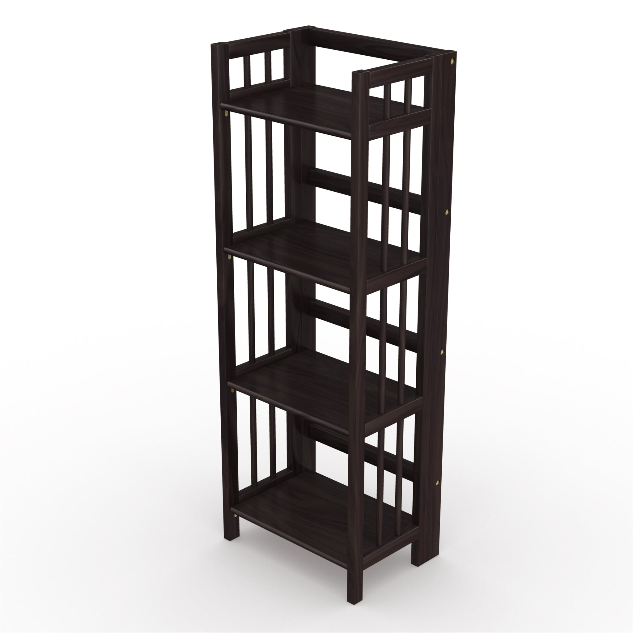Shop No Assembly Folding Four Shelf Bookcase 16 Inches Wide