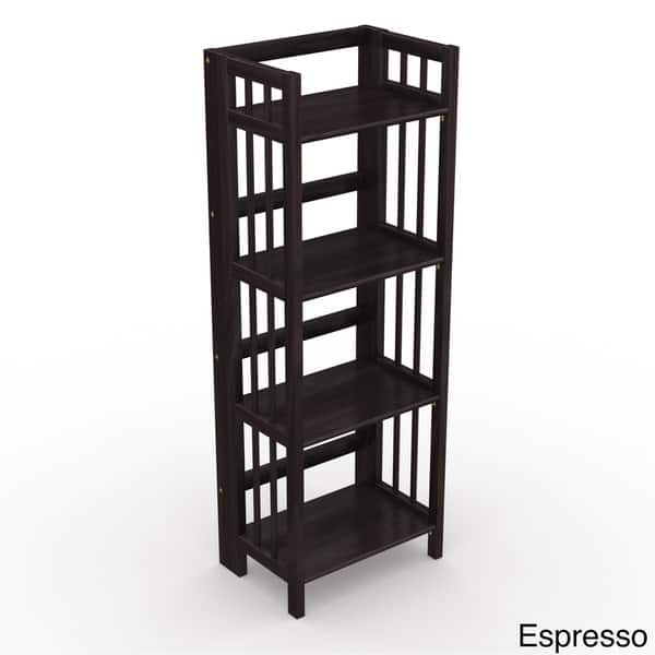 Shop No Assembly Folding Four Shelf Bookcase 16 Inches Wide