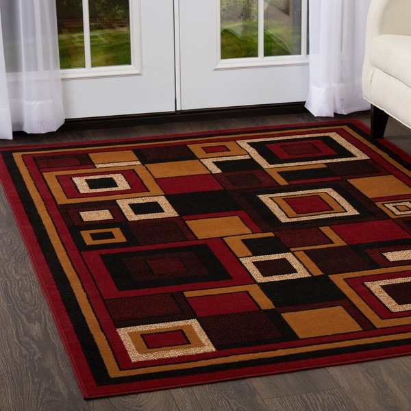 Home Dynamix Premium Collection Red (3'7" X 5'2") Machine Made Polypropylene Area Rug - 3'11" x 5'3"