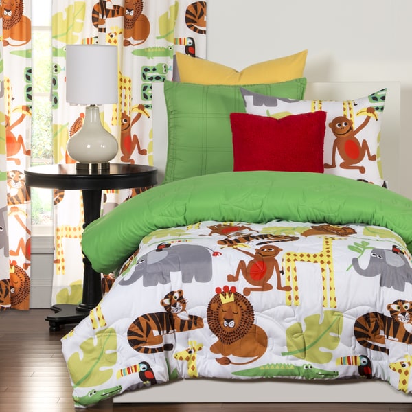 Crayola Jungle Love Brushed Microfiber 3-Piece Comforter Set