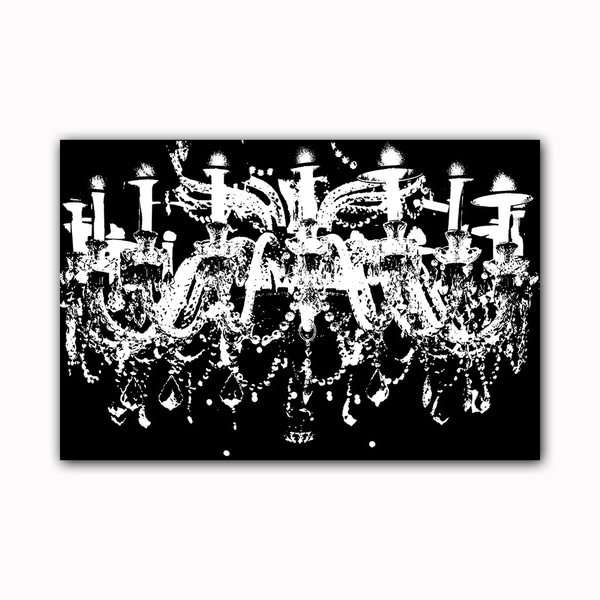 Black And White Chandelier Printed On Framed Ready To Hang Canvas Black And White Chandelier Printed On Framed Ready To Hang Canvas