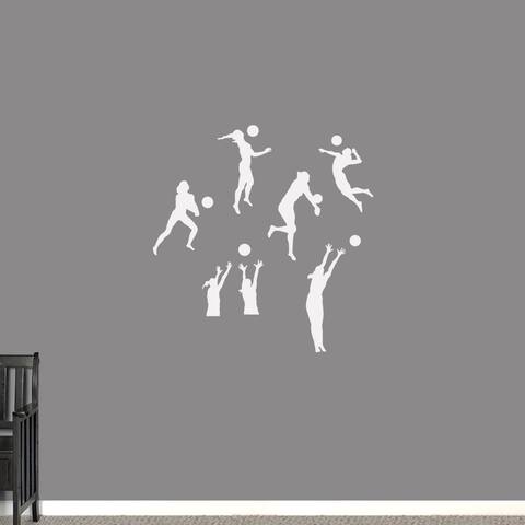 Volleyball Players Small Wall Decals Set