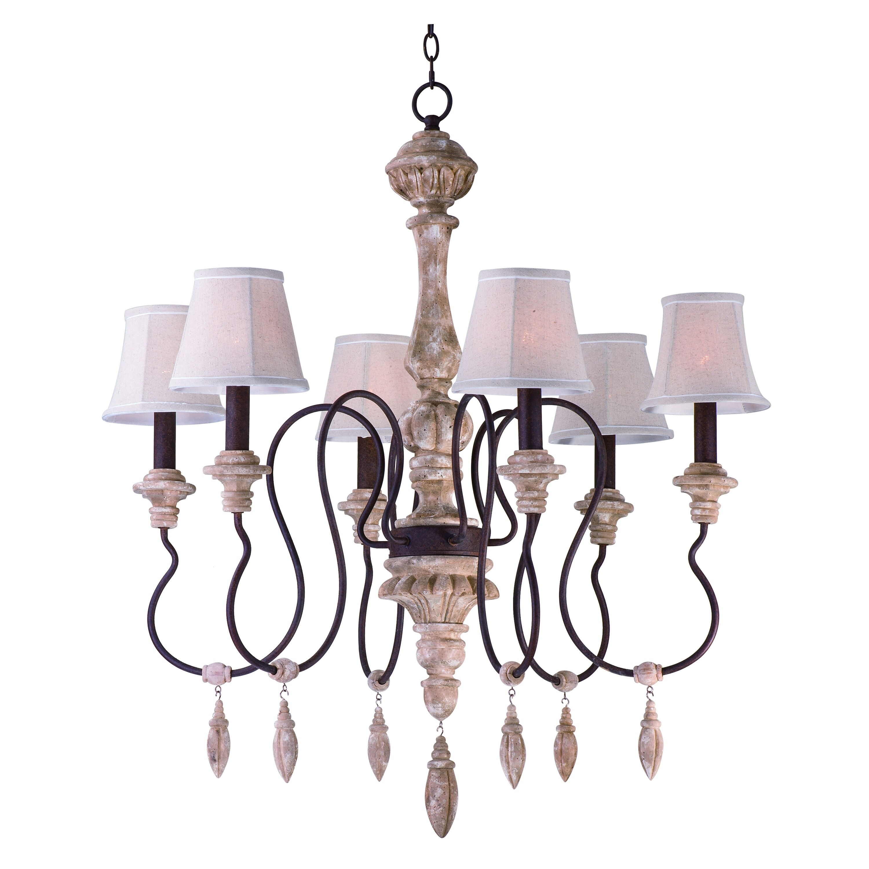 Maxim Olde World-Single-Tier Chandelier (Senora Wood - Iron) - Chandeliers For Bedrooms by Overstock.com
