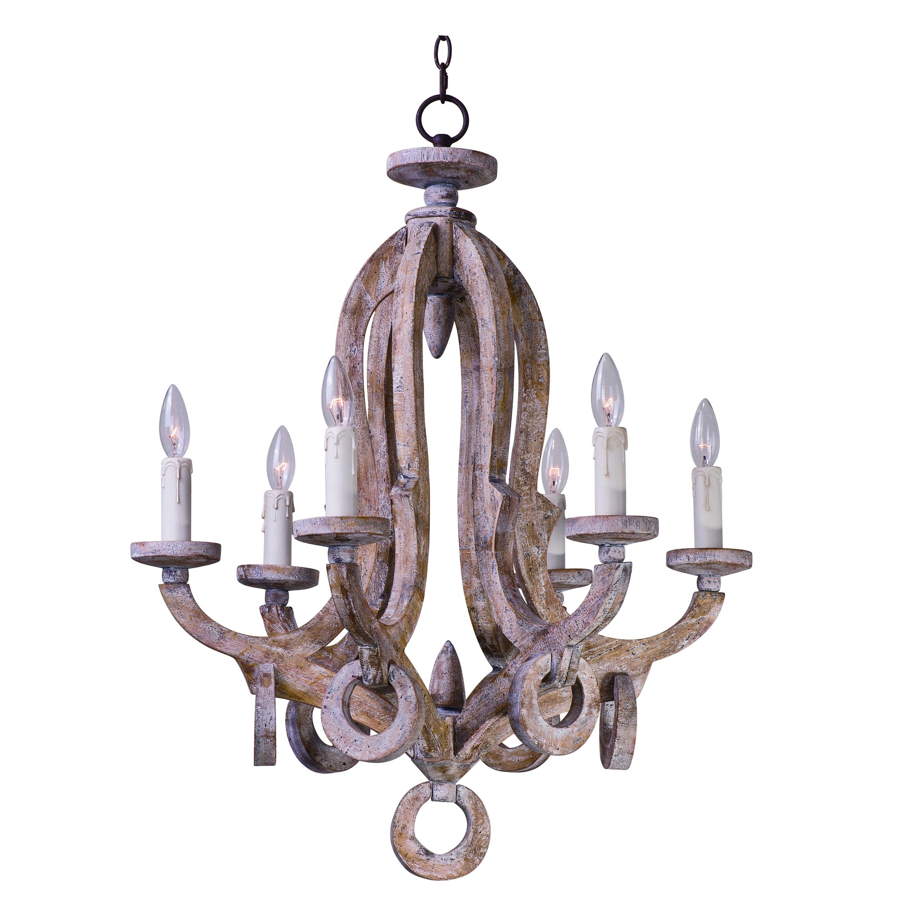 Maxim Olde World-Single-Tier Chandelier (Senora Wood - Iron) - Chandeliers For Bedrooms by Overstock.com