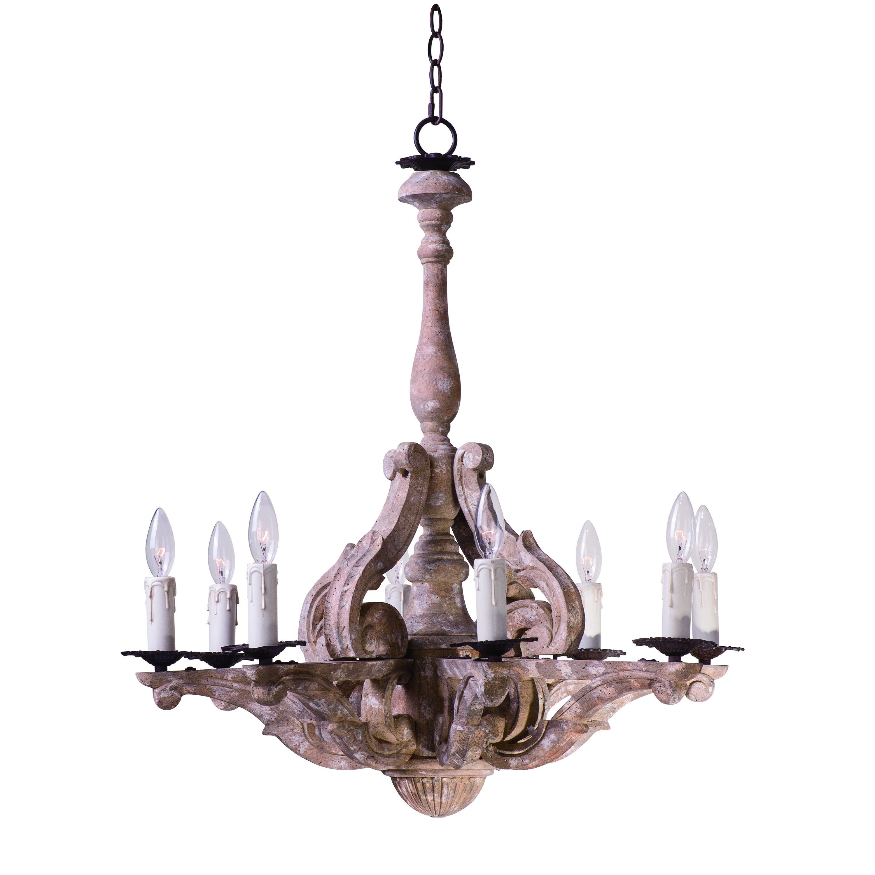 Maxim Olde World-Single-Tier Chandelier (Senora Wood - Iron) - Chandeliers For Bedrooms by Overstock.com