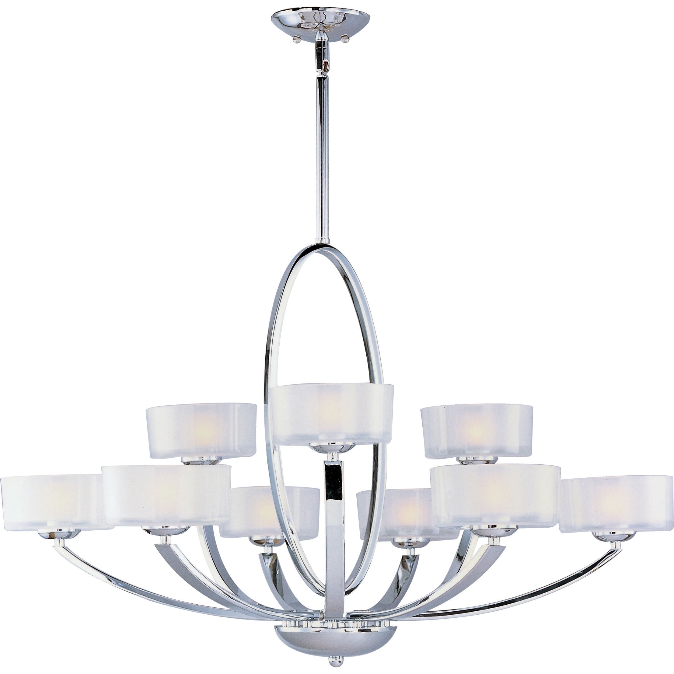 Maxim Elle-Multi-Tier Chandelier - Chrome (Polished Chrome - Frosted) - Chandeliers For Bedrooms by Overstock.com