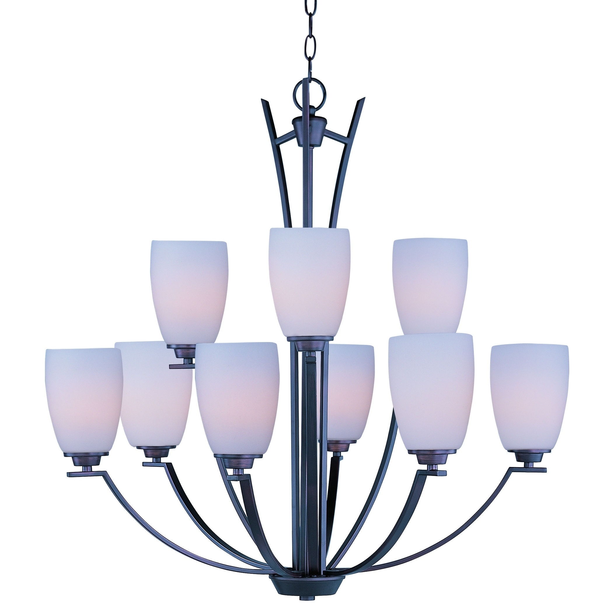 Maxim Rocco-Multi-Tier Chandelier (Oil Rubbed Bronze - Satin White) - Chandeliers For Bedrooms by Overstock.com