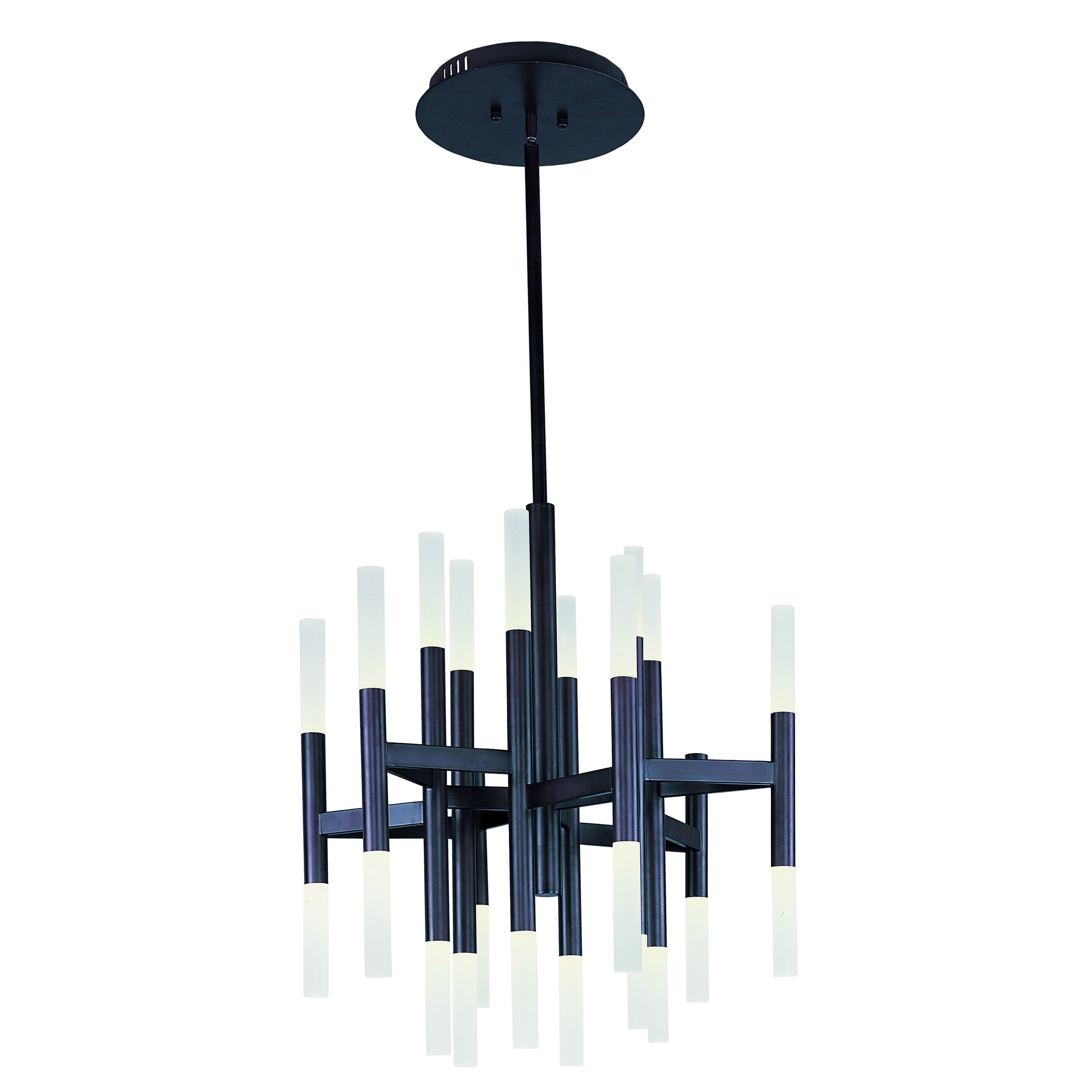 Maxim Pinnacle LED-Single-Tier Chandelier (Bronze - Frosted) - Chandeliers For Bedrooms by Overstock.com