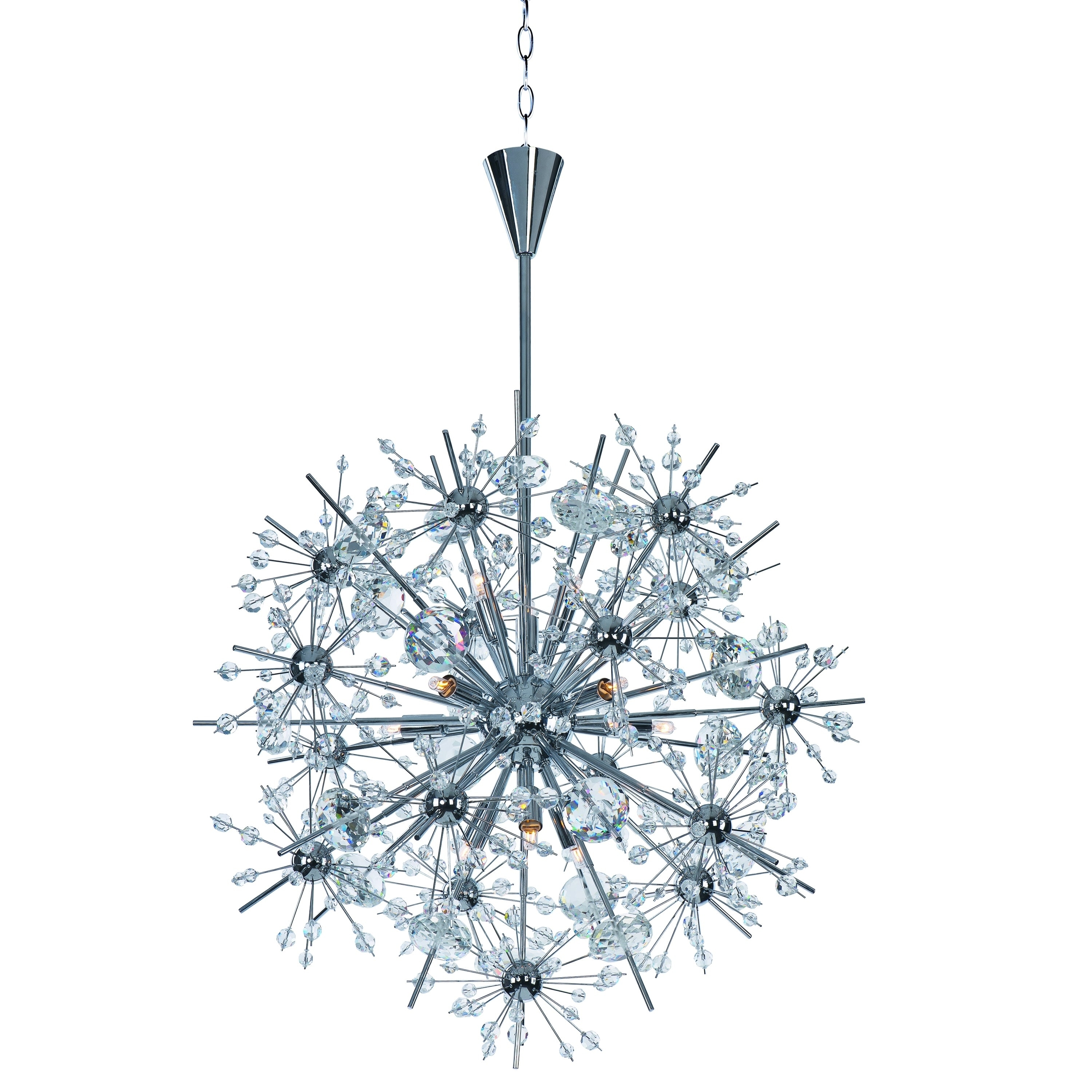 Maxim Starfire-Single-Tier Chandelier - Chrome (Polished Chrome - Beveled Crystal) - Chandeliers For Bedrooms by Overstock.com