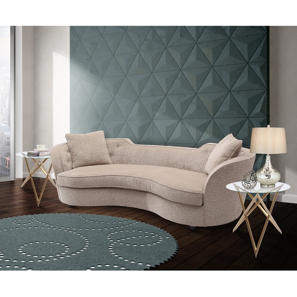Shop Armen Living Palisade Contemporary Sofa in Sand Fabric with Brown