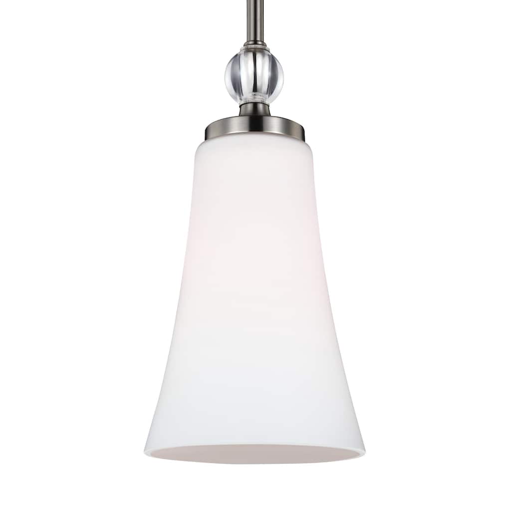 Generation Lighting Kenney 1L Midcentury Modern Mini-Pendant in Sunrise Silver
