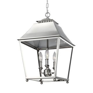 Generation Lighting KENNEY 3L Mid Century modern  PEND SRISE SLVR - 75 Wattage