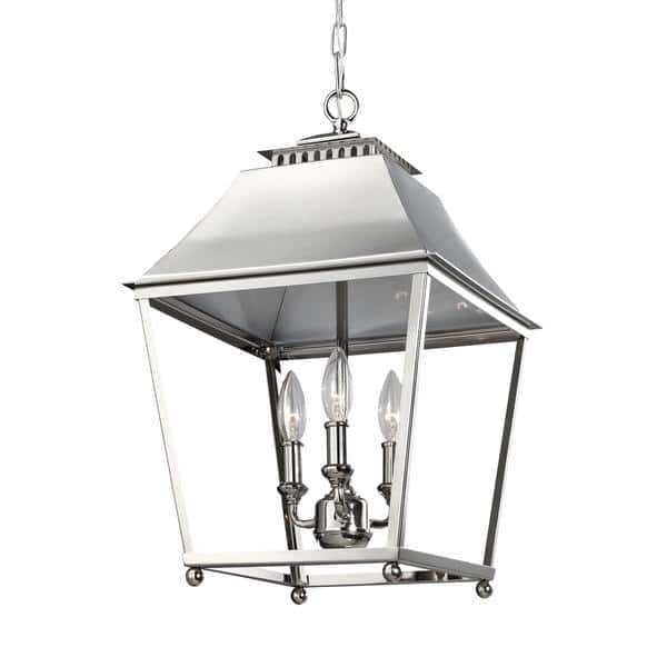 slide 1 of 1, Generation Lighting KENNEY 3L Mid Century modern  PEND SRISE SLVR - 75 Wattage