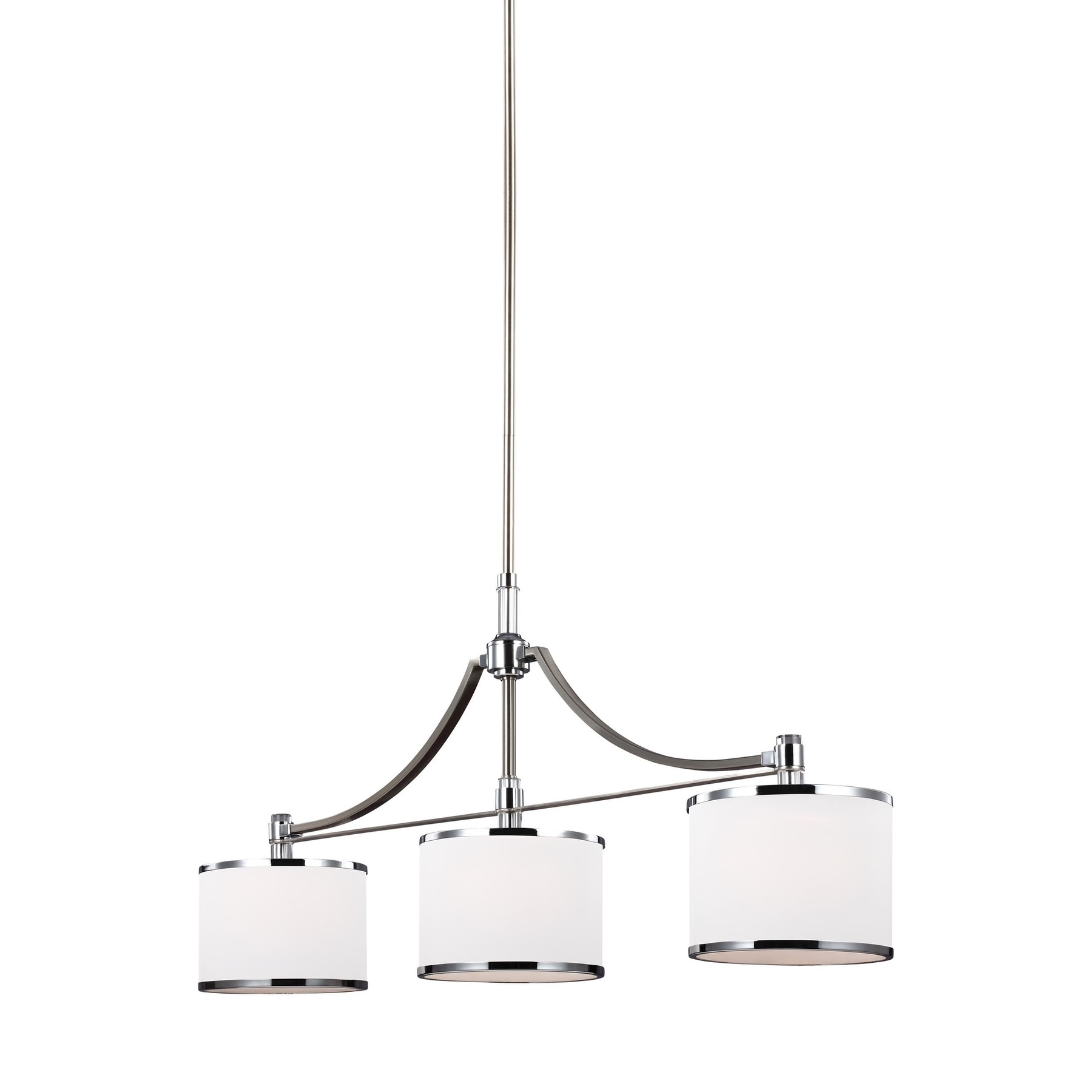 Feiss Prospect Park 3 Lights Satin Nickel Chandelier - Chrome (Satin Nickel / Chrome) - Chandeliers For Bedrooms by Overstock.com