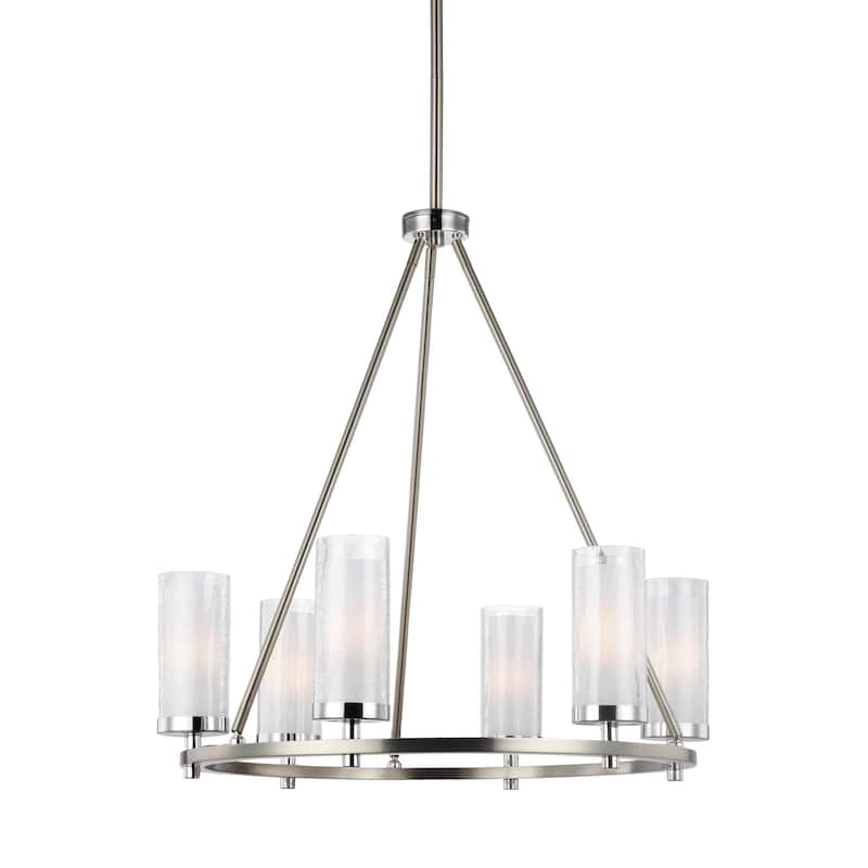Feiss Jonah 6 Lights Satin Nickel Chandelier