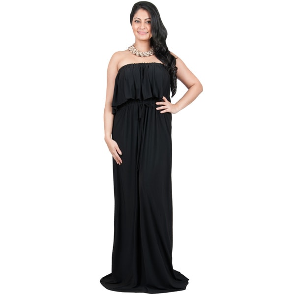 plus size strapless maxi
