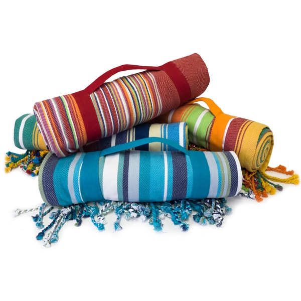 Shop Handmade Fringed Roll Up Beach Blanket with Easy Carry Handle (60 x 60) - Free Shipping On ...