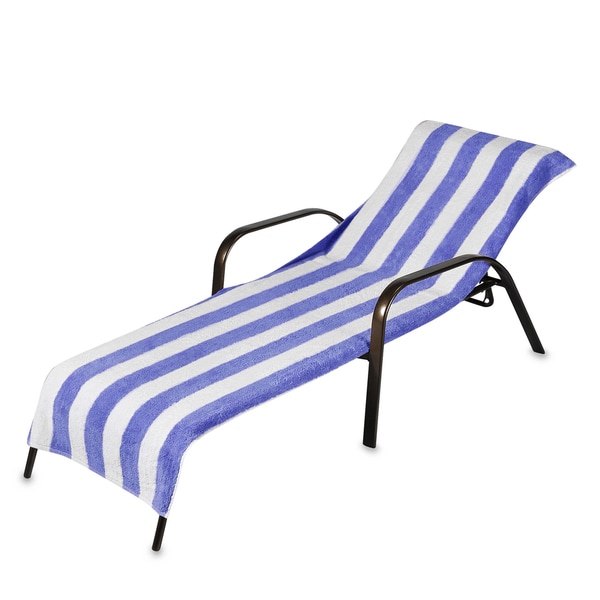 Shop Beach Towel Style Terry Stripe Chaise Lounge Cover (28 x 78 ...