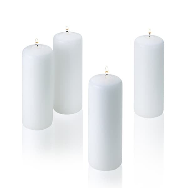 Shop White Unscented 6 Inch Pillar Candles (Set of 4) - Free Shipping