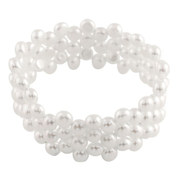 Triple Row Coil Pearl Bracelet. Opens flyout.