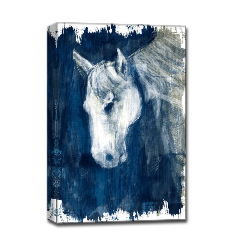 Horse Blues' Farmhouse Wrapped Canvas Wall Art