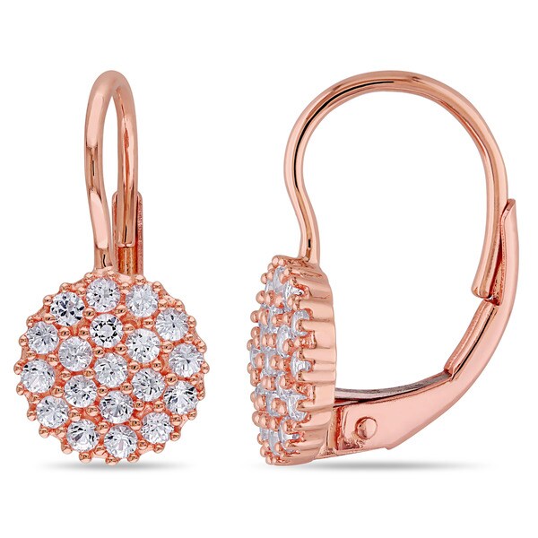 Miadora 14k Rose Gold White Shire Cer Leverback Earrings Miadora 14k Rose Gold White Shire Cer Leverback Earrings