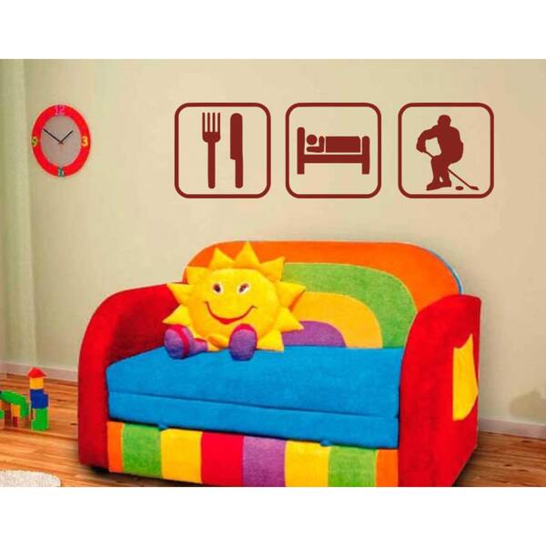 Eat Sleep Hockey Game Wall Art Sticker Decal Red Overstock 11662692