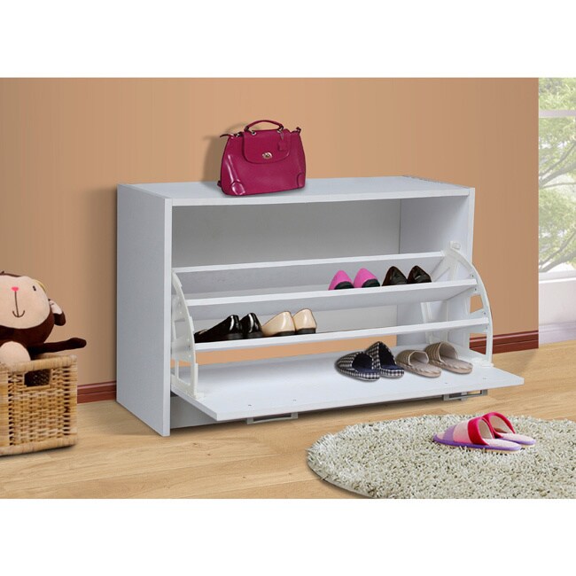 Shop Deluxe White Single Shoe Cabinet Overstock 11662724