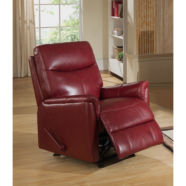 Shop Napa Top Grain Leather Lay Flat Reclining Armchair With Memory Foam Seating Ships To Canada Overstock 11662764