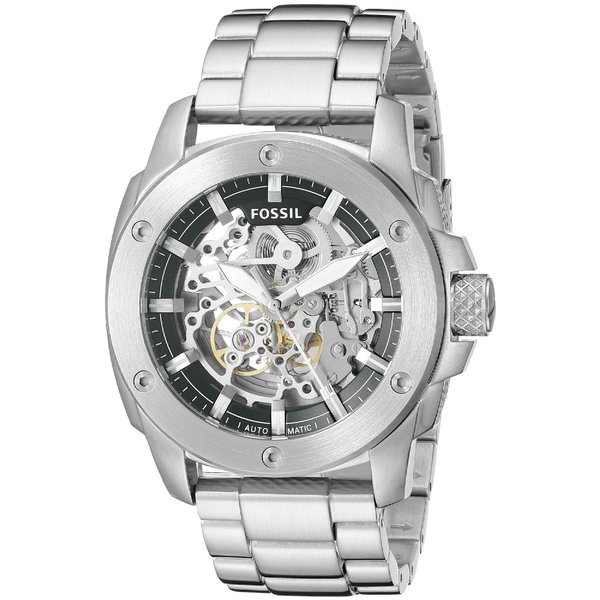 Fossil Mens Me3081 Modern Machine Automatic Skeleton Dial Silver Tone Stainless Steel Bracelet 7990