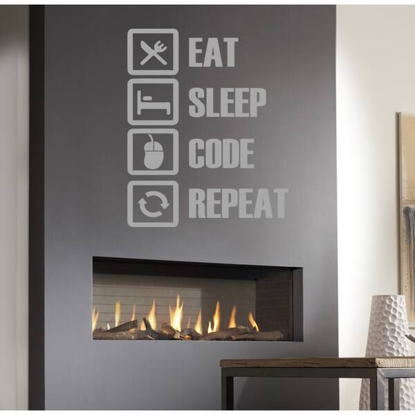 Eat Sleep Code Repeat Wall Art Sticker Decal White Overstock Eat Sleep Code Repeat Wall Art Sticker Decal White Overstock