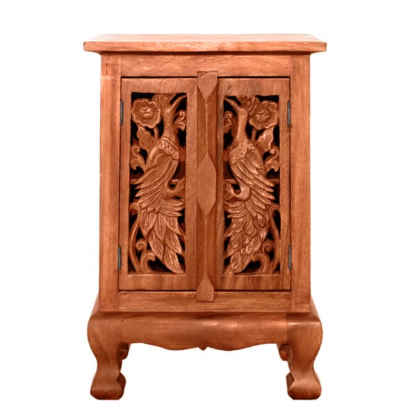 Handmade Exp Handmade Exotic Peacocks Storage Cabinet Nightstand Thailand Overstock 11663223