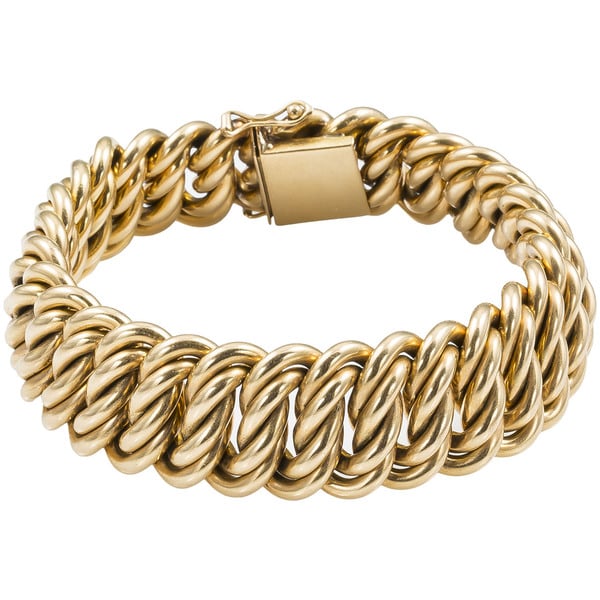 Shop Pre-owned 18k Yellow Gold Antique Heavy Estate French Bracelet - On Sale - Free Shipping ...