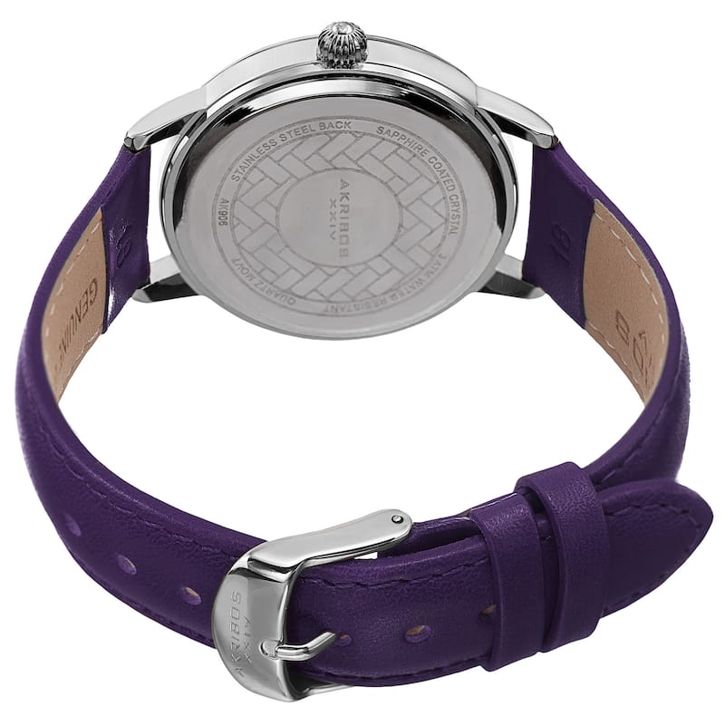 Akribos XXIV Women's Purple Leather Simplistic Fashion Watch