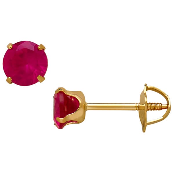 children's ruby stud earrings